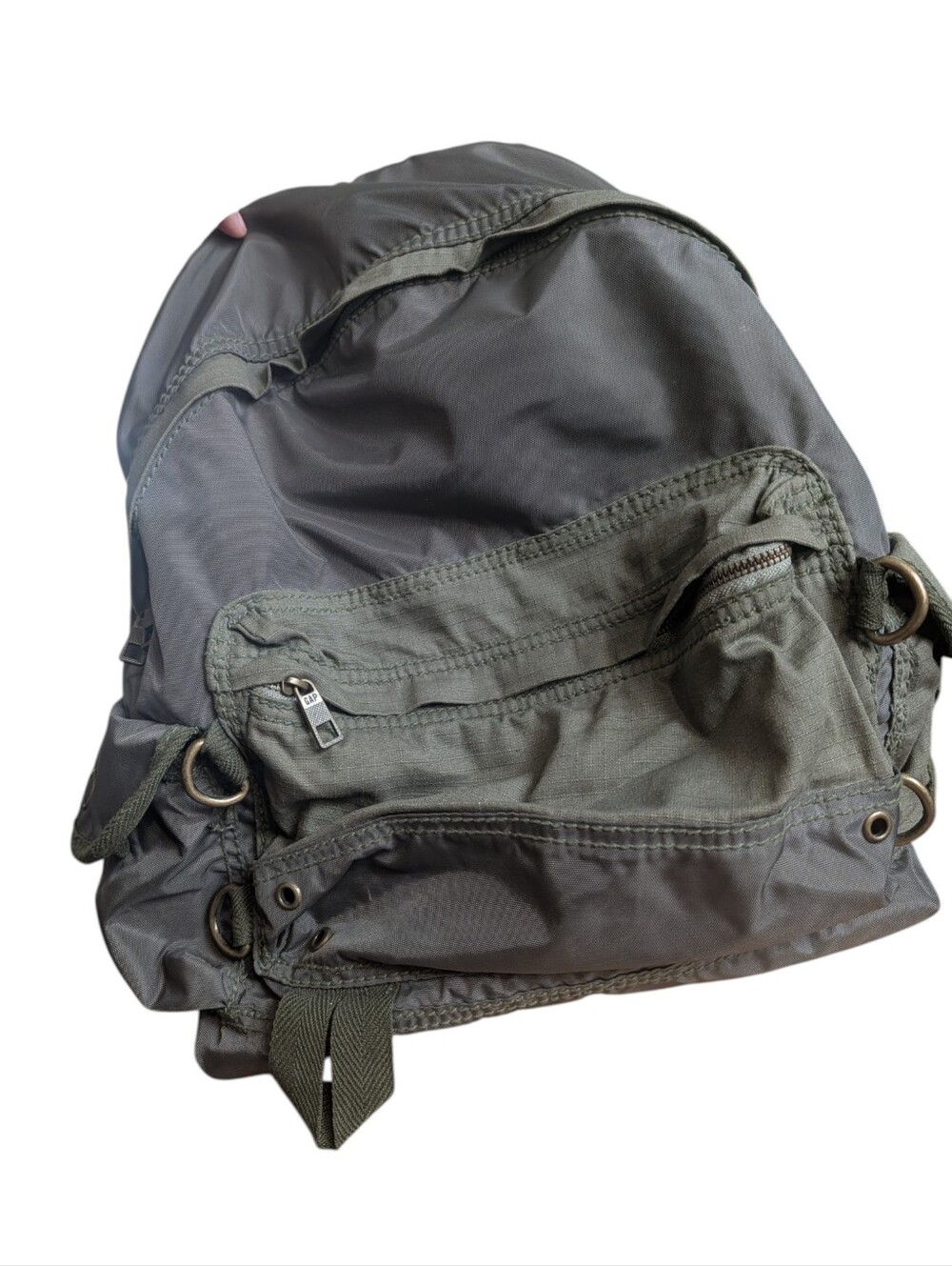 GAP Utility Nylon Backpack | Y2K Gorpcore Cargo Backpack | Army Green - Picture 9 of 15